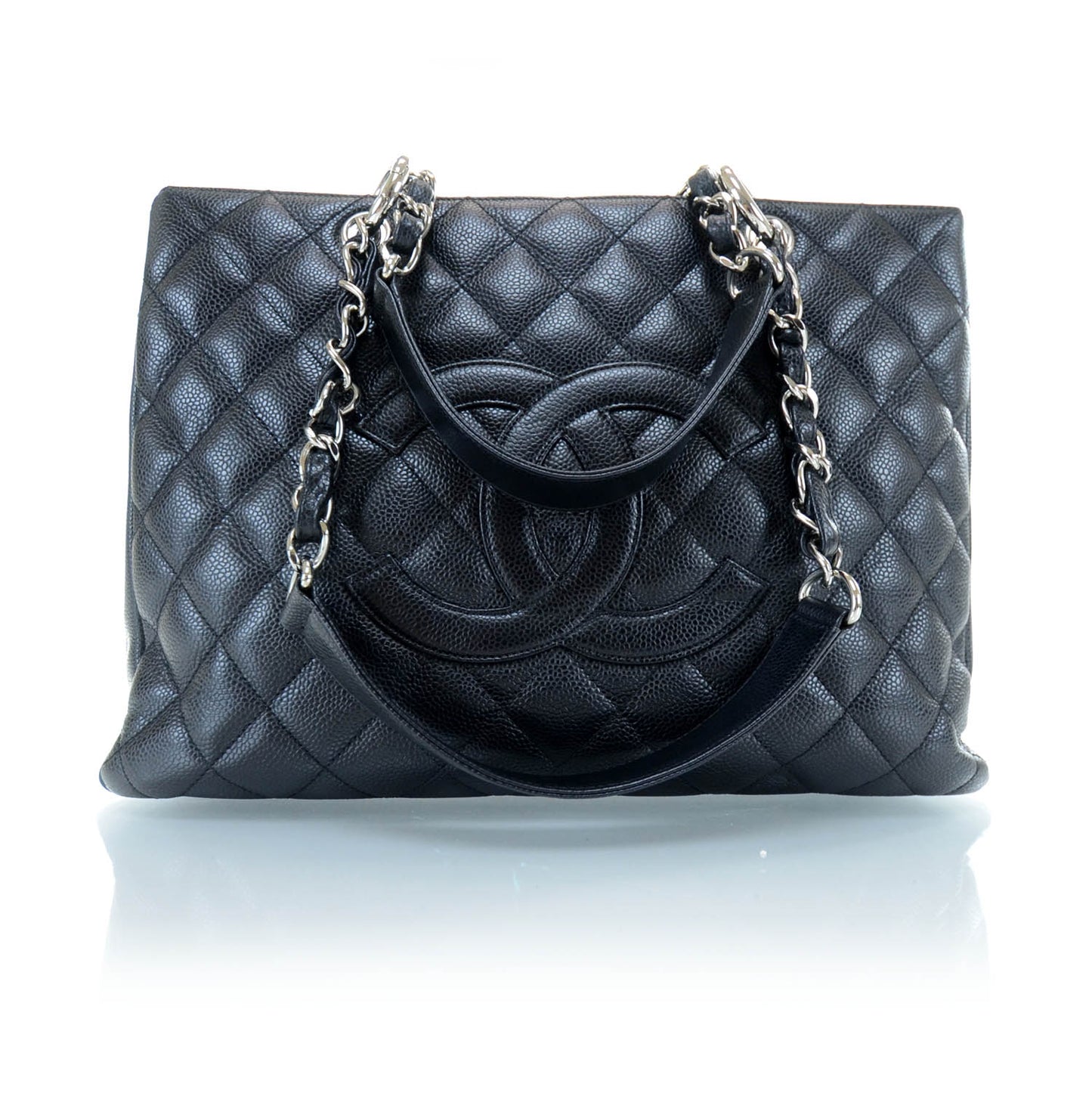 Caviar Quilted Grand Shopping Tote GST Black