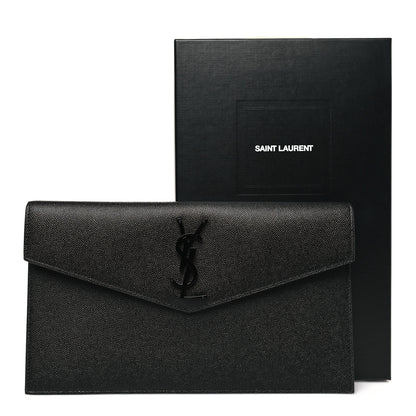 Saint Laurent Grain De Poudre Monogram Uptown Pouch Black 9 of 9