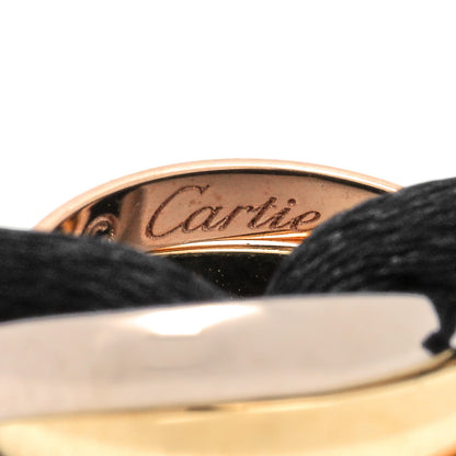 Cartier 18K Pink Yellow White Gold Trinity Adjustable Cord Bracelet Black 4 of 6