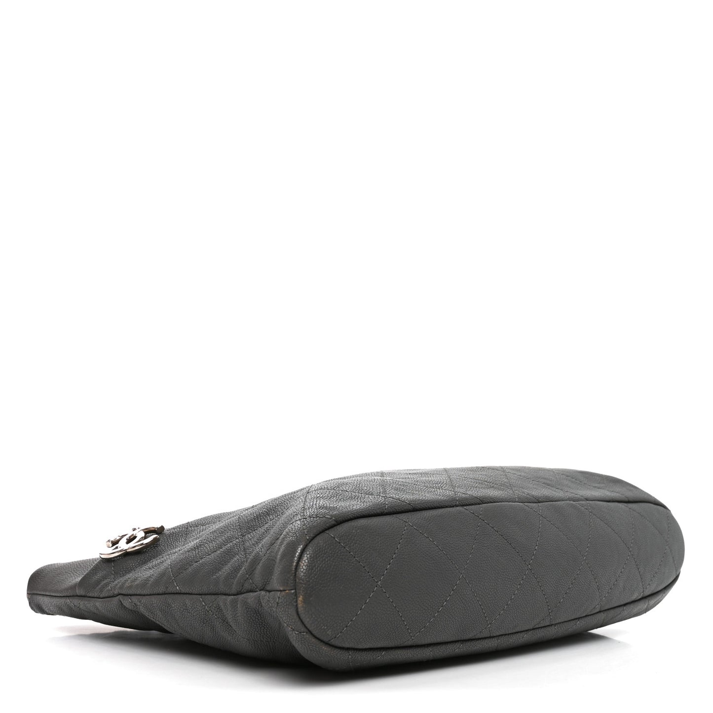 Caviar Quilted Shopping Tote Grey
