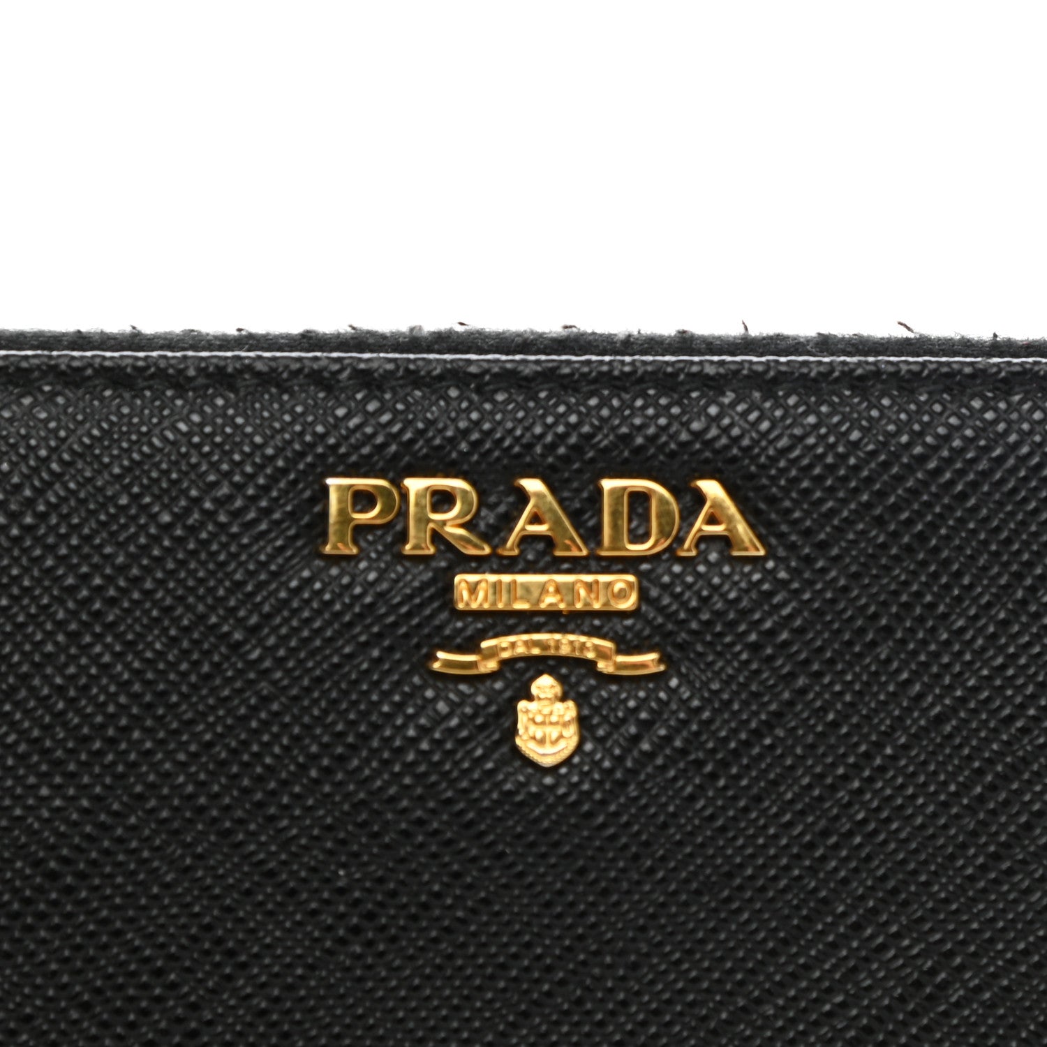Prada Saffiano Metal Zip Around Wallet Black 6 of 13
