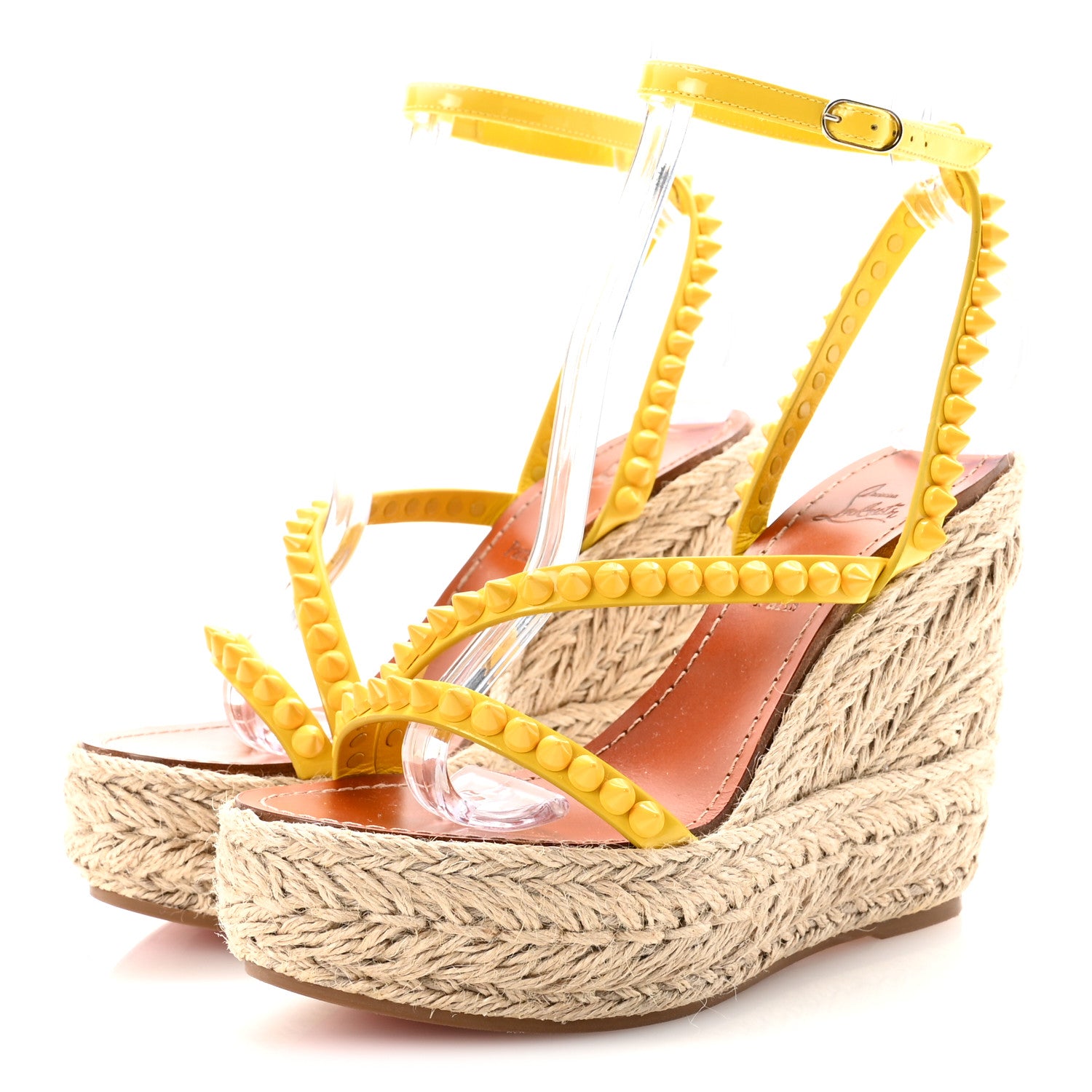 Christian Louboutin Patent Mafaldina 120 Wedge Sandals 36 Yellow 4 of 9