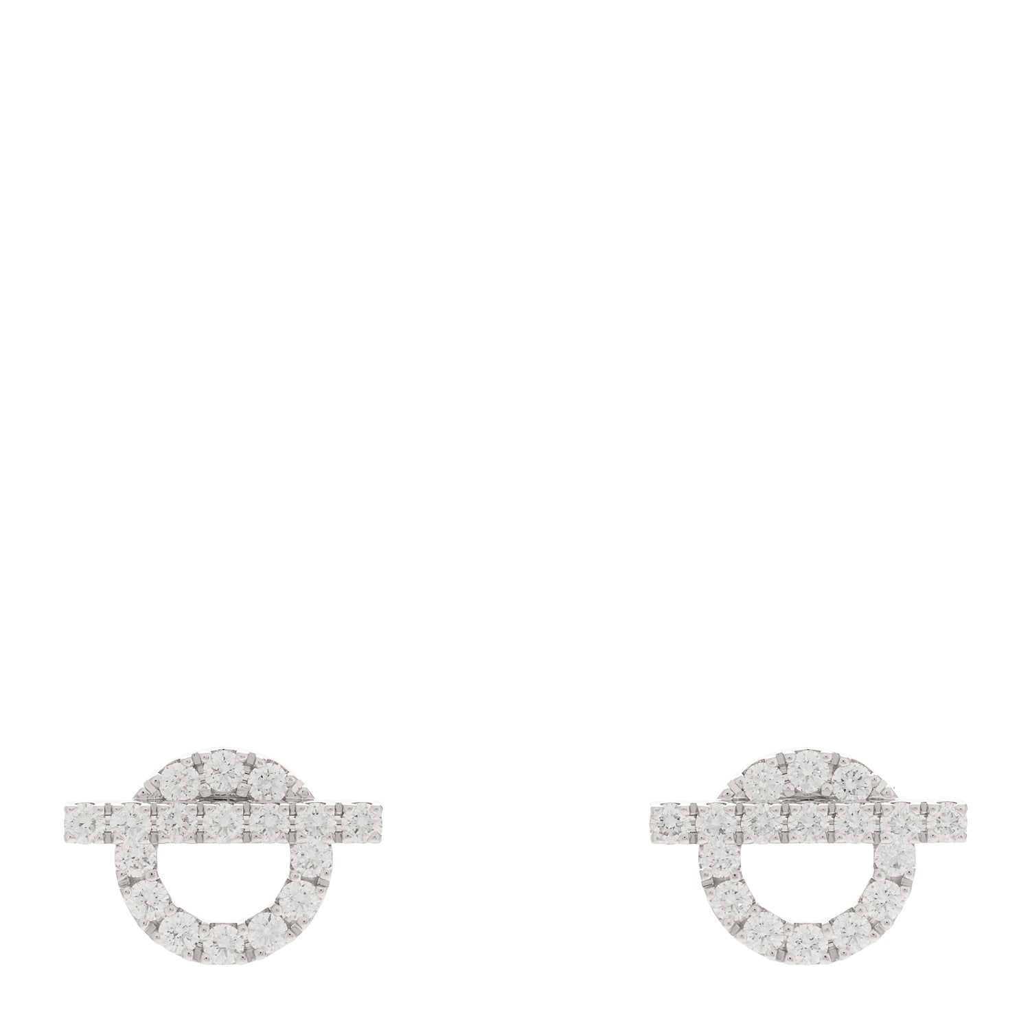 Hermes 18K White Gold Diamond Finesse Earrings 1 of 5