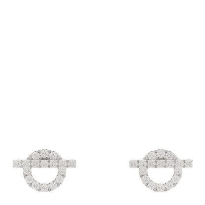 Hermes 18K White Gold Diamond Finesse Earrings 1 of 5
