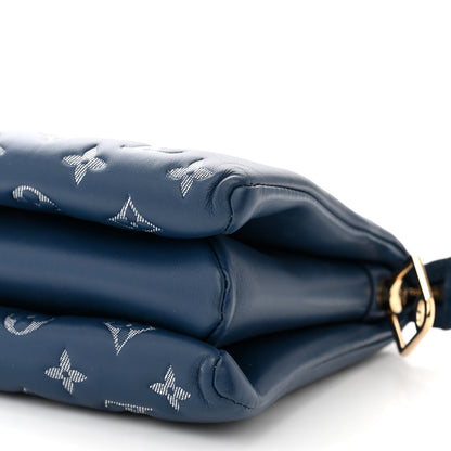 Louis Vuitton Lambskin Embossed Monogram Coussin PM Denim Blue 9 of 10