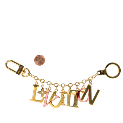 Louis Vuitton LV Tag Chain Bag Charm Gold 2 of 4