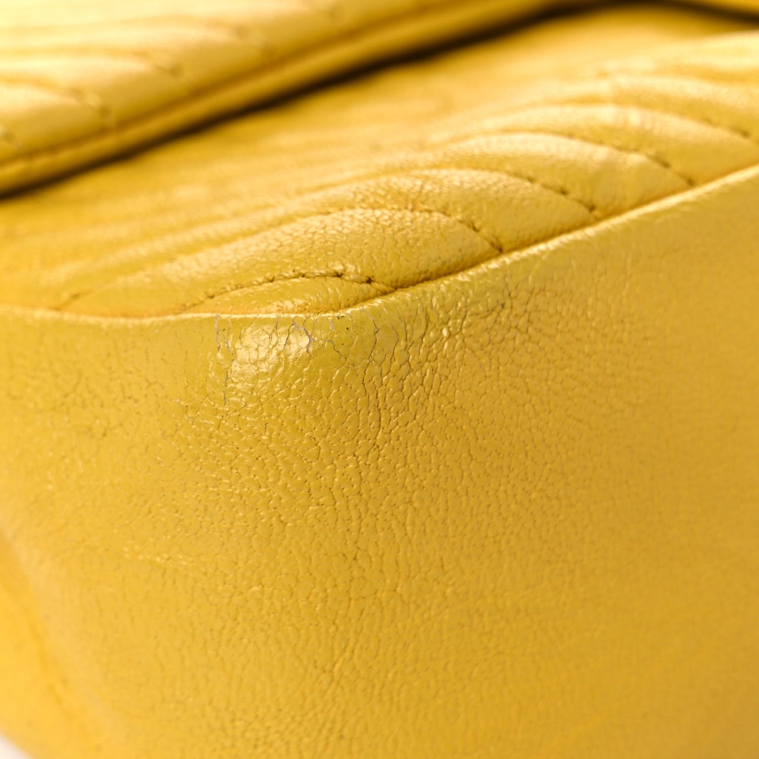 Chanel Calfskin Chevron Quilted Small Surpique Flap Yellow 8 of 16