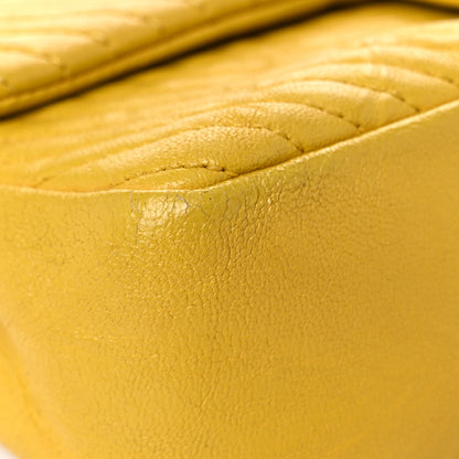 Chanel Calfskin Chevron Quilted Small Surpique Flap Yellow 8 of 16