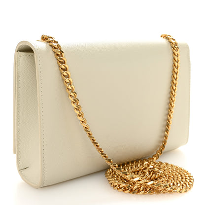 Saint Laurent Grain De Poudre Small Classic Monogram Kate Tassel Satchel Blanc Vintage 3 of 11