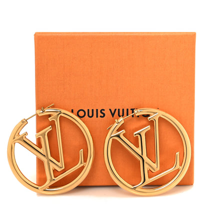Louis Vuitton Metal Louise Hoop Earrings Gold 5 of 5