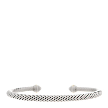 David Yurman Sterling Silver 18K Yellow Gold 4mm Cable Classics Bracelet 2 of 5
