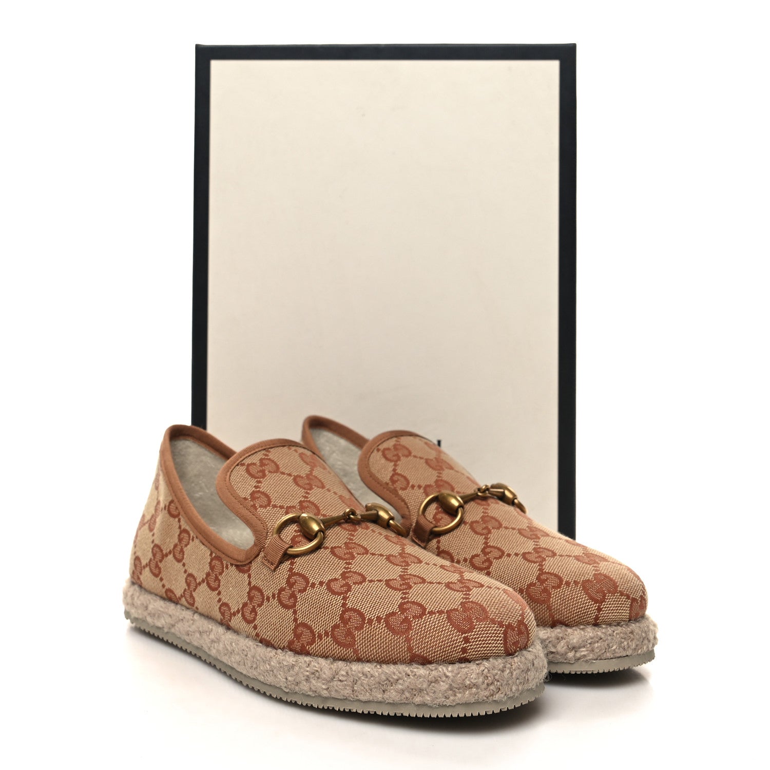 Gucci GG Monogram Womens Fria Horsebit Loafers 35 Beige Ruggine 10 of 10