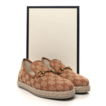 Gucci GG Monogram Womens Fria Horsebit Loafers 35 Beige Ruggine 10 of 10