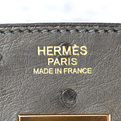 Hermes Ostrich Birkin 30 Vert Olive 19 of 32