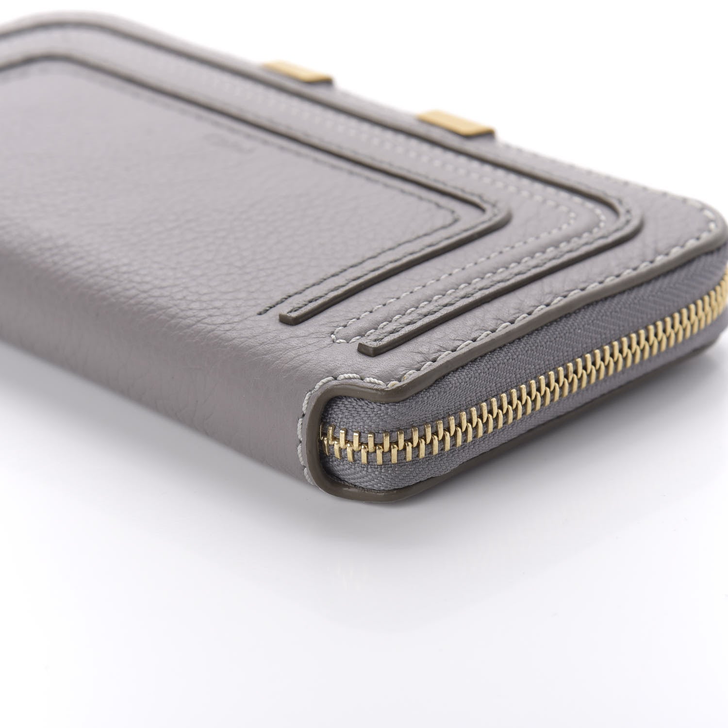 Chloe Calfskin Marcie Long Zip Around Wallet Cashmere Grey 7 of 9
