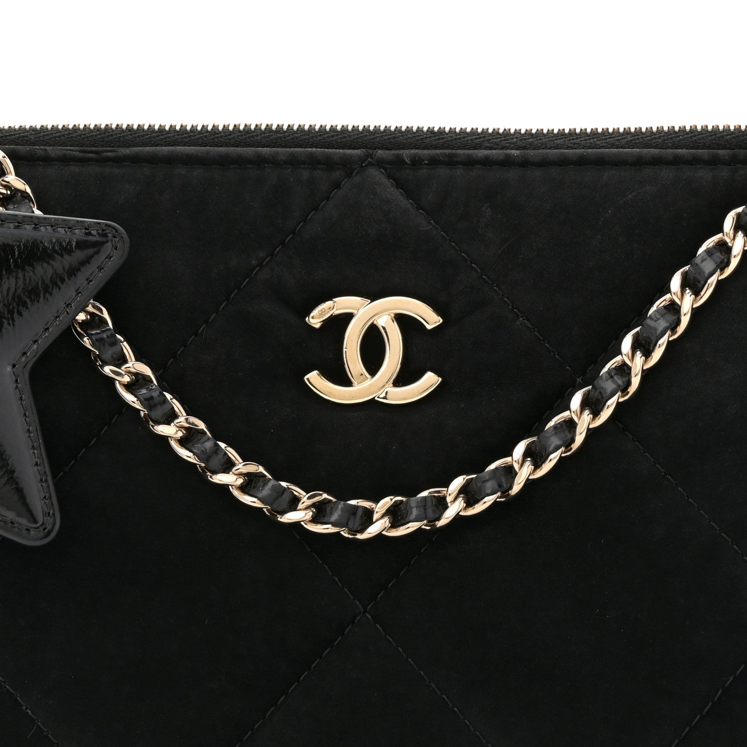 Chanel Velvet Effect Nylon Shiny Crumpled Calfskin Coco Neige