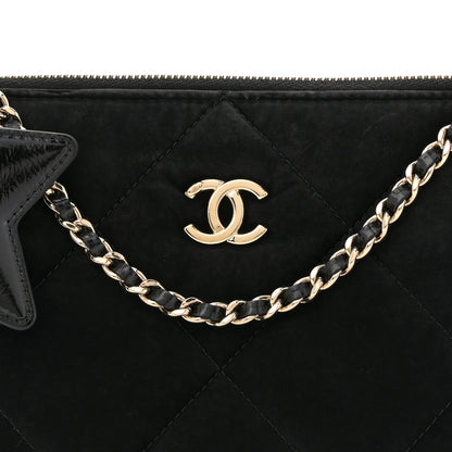 Chanel Velvet Effect Nylon Shiny Crumpled Calfskin Coco Neige Quilted Clutch With Chain Black 8 of 11