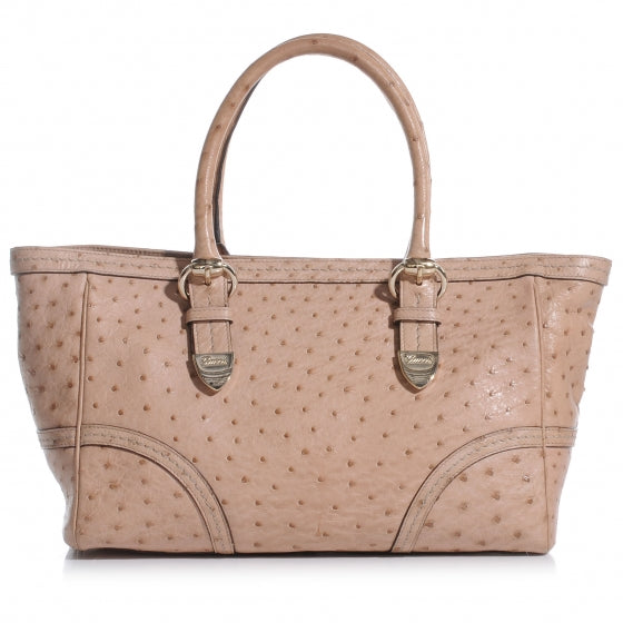 Gucci Ostrich Signoria Medium Tote Nude 1 of 7