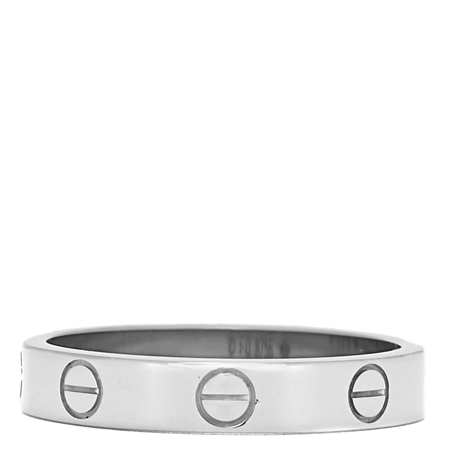 Cartier 18K White Gold 3.5mm LOVE Wedding Band Ring 54 6.75 1 of 6