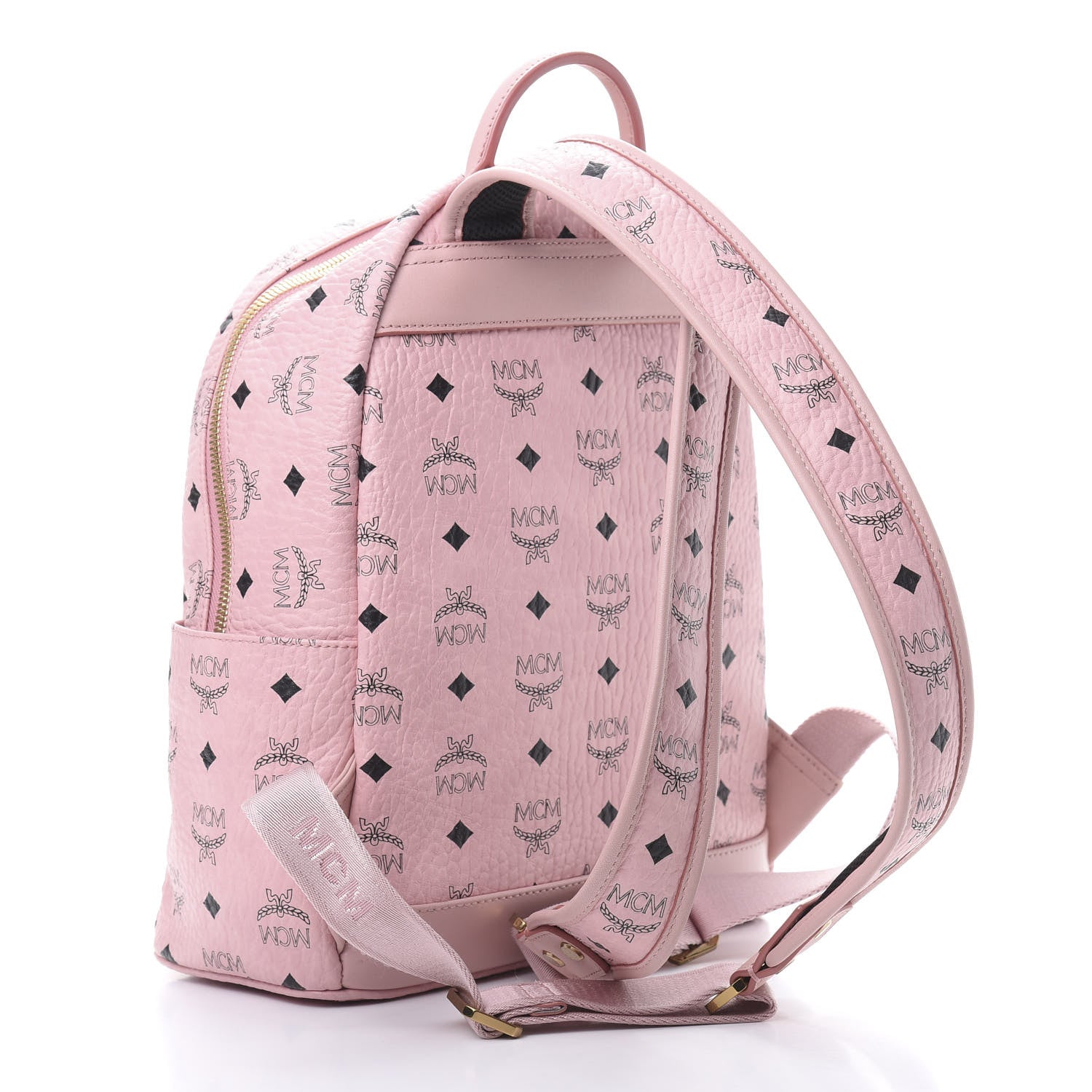 MCM Visetos Small Studded Stark Rabbit Backpack Pink 2 of 10