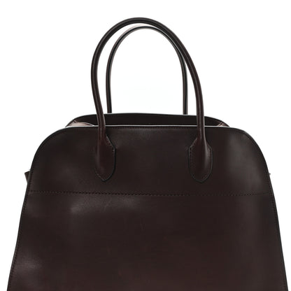 The Row Polished Saddle Calfskin Soft Margaux 15 Chestnut 7 of 10