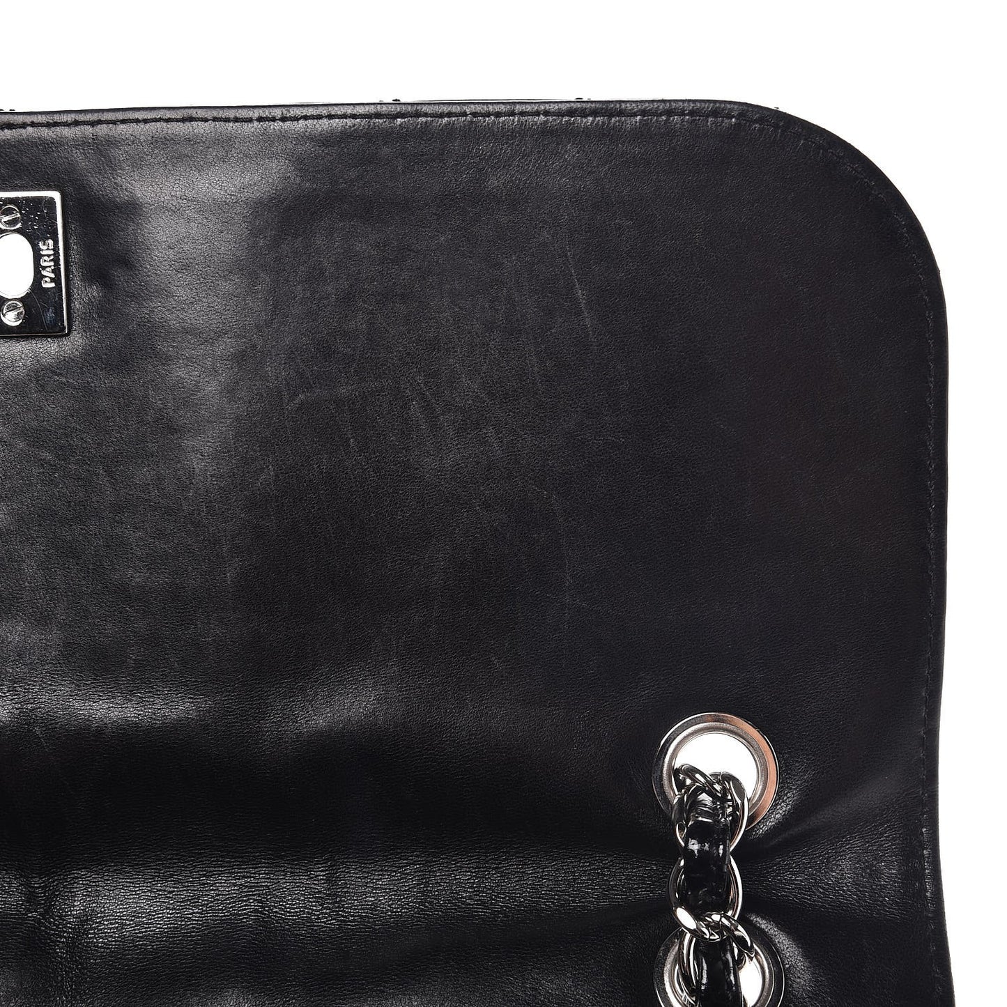 Vinyl Quilted In the Business Flap Bag Black