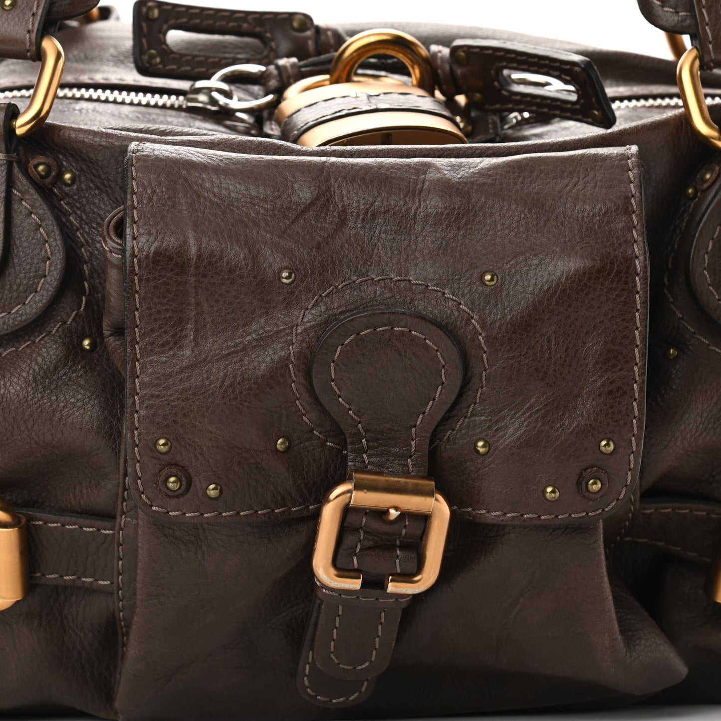 Calfskin Paddington Front Pocket Tote Chocolate
