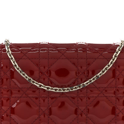 Christian Dior Patent Cannage Lady Dior Clutch Red 10 of 16