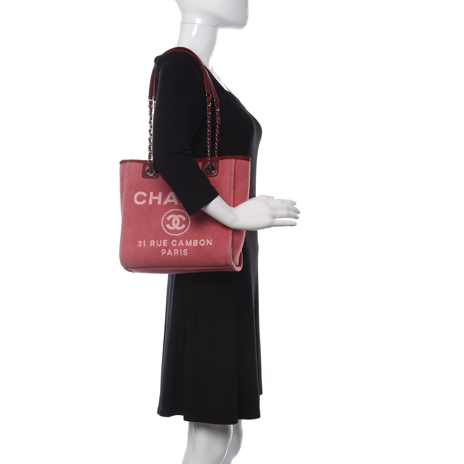 Chanel Canvas Mini Deauville Tote Red 2 of 10