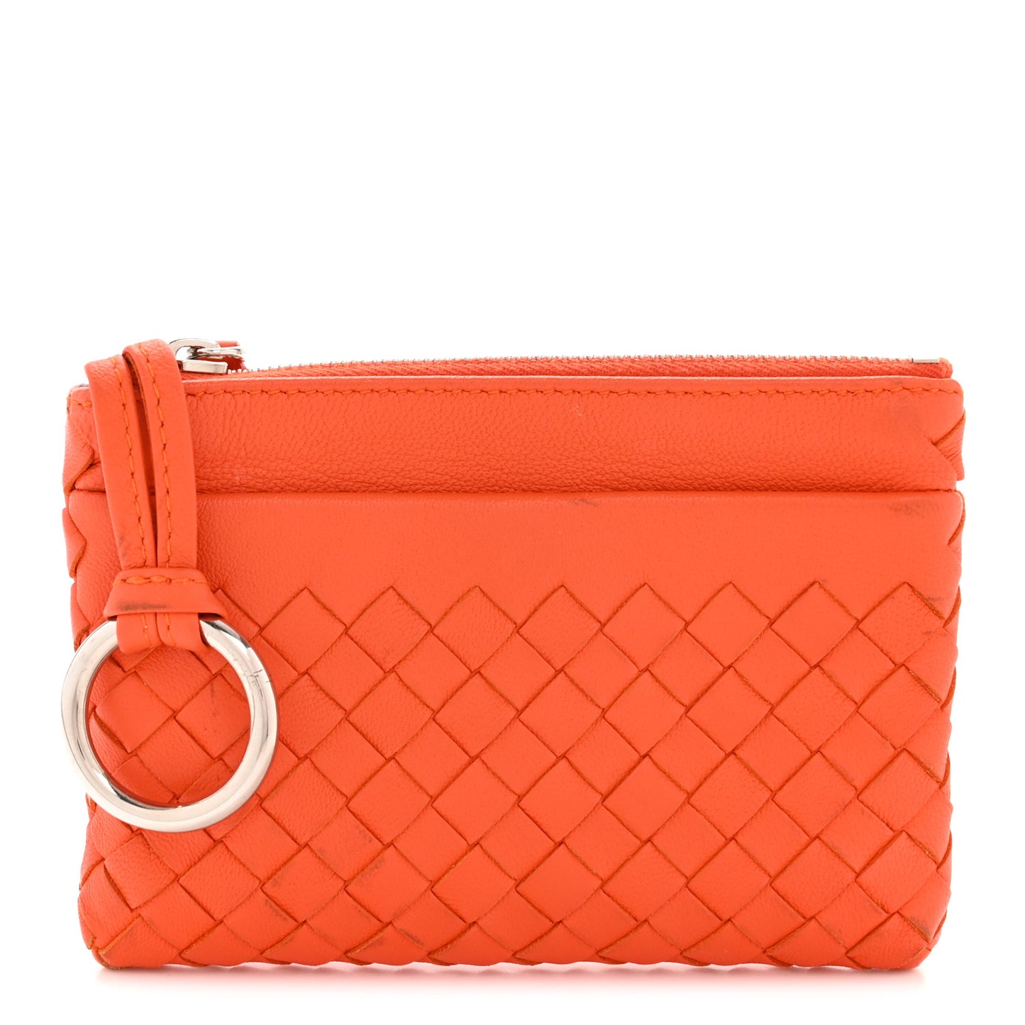 Nappa Intrecciato Key Case Orange