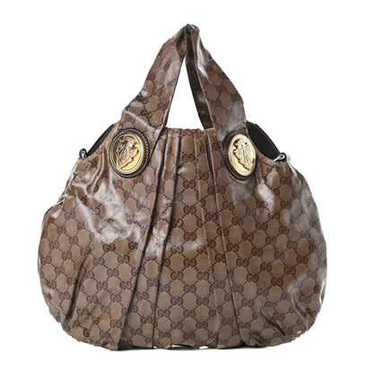 Gucci Crystal Monogram Small Hysteria Tote Dark Brown 1 of 13