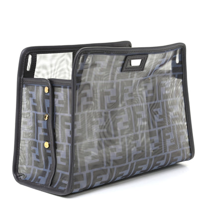 Fendi Mesh Vitello Century FF 1974 Mini Peekaboo Defender Cover Azzurro Black Ebano 2 of 4