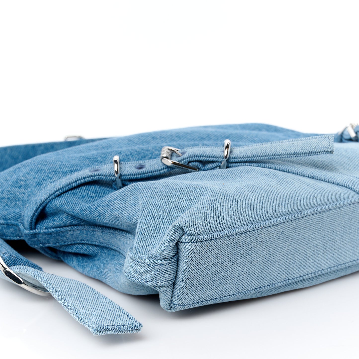 Washed Denim Medium Voyou Bag Medium Blue