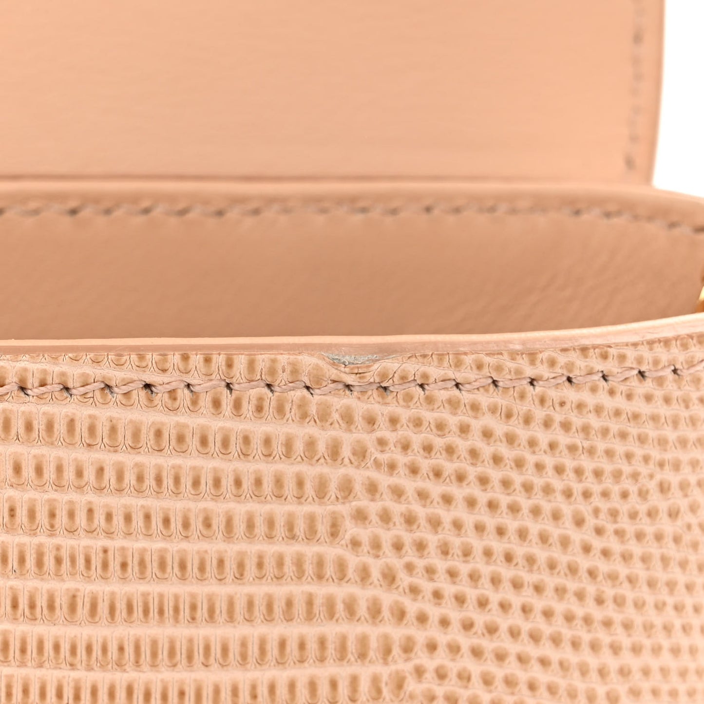 Calfskin Lizard Embossed Small Aby Lock Delicate Pink