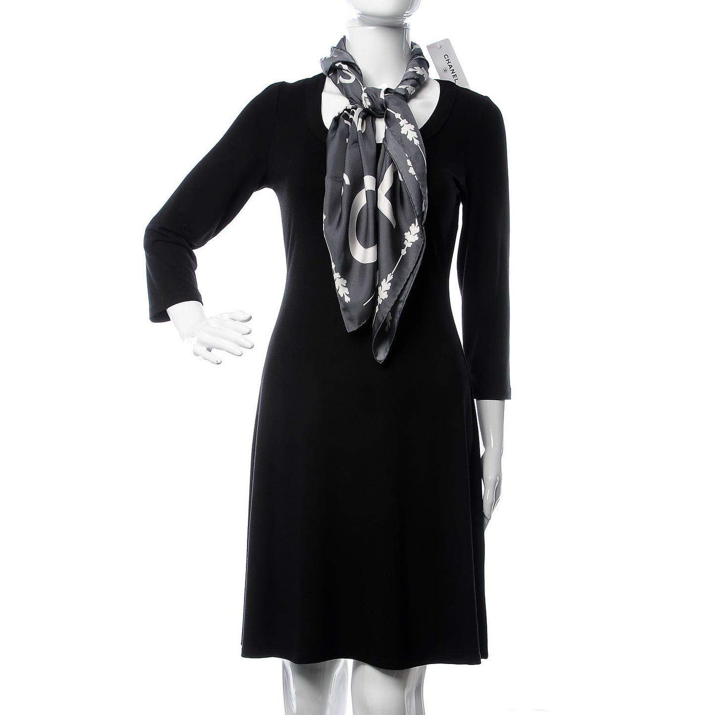 Silk Paris Bombay Square Scarf Dark Grey