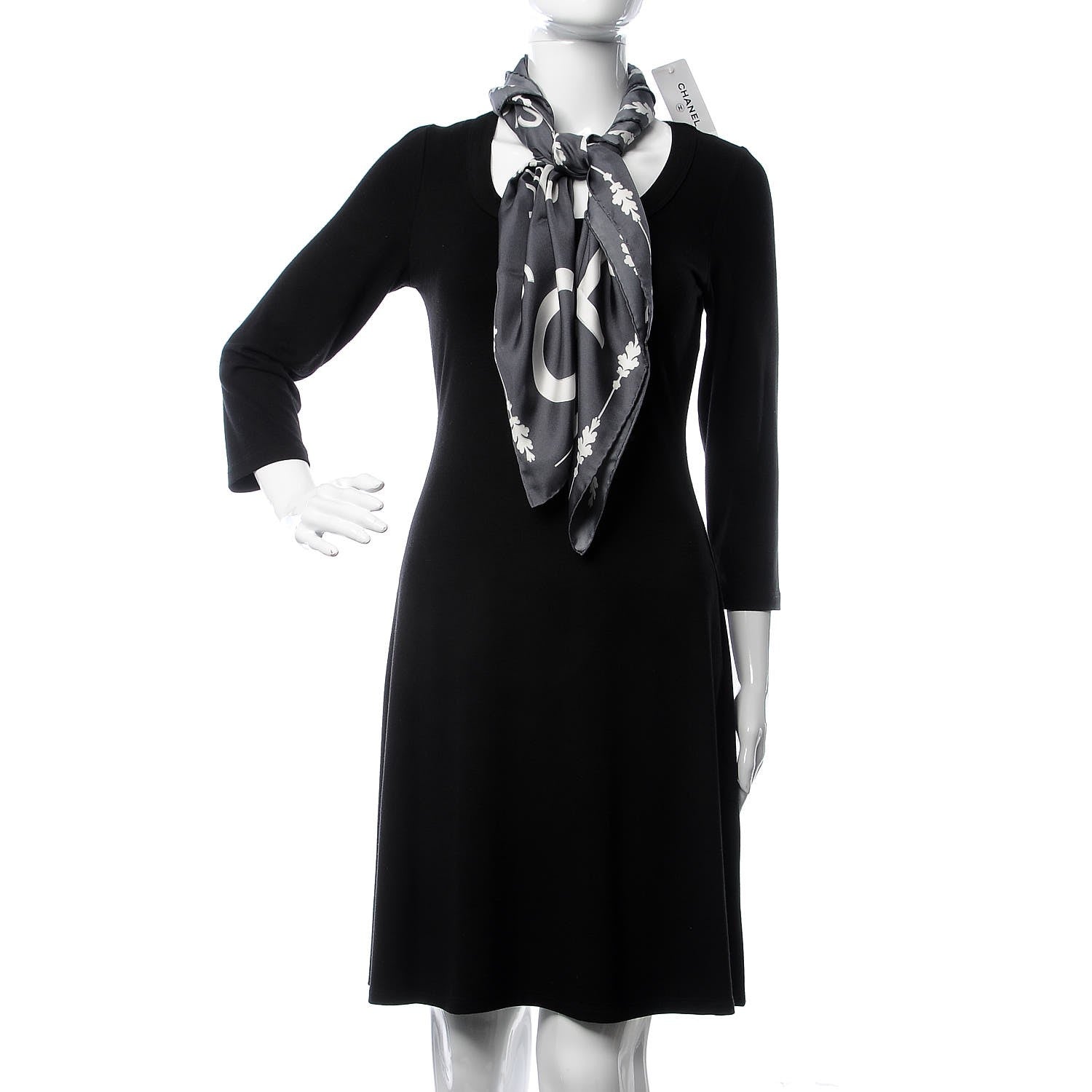 Chanel Silk Paris Bombay Square Scarf Dark Grey 2 of 3