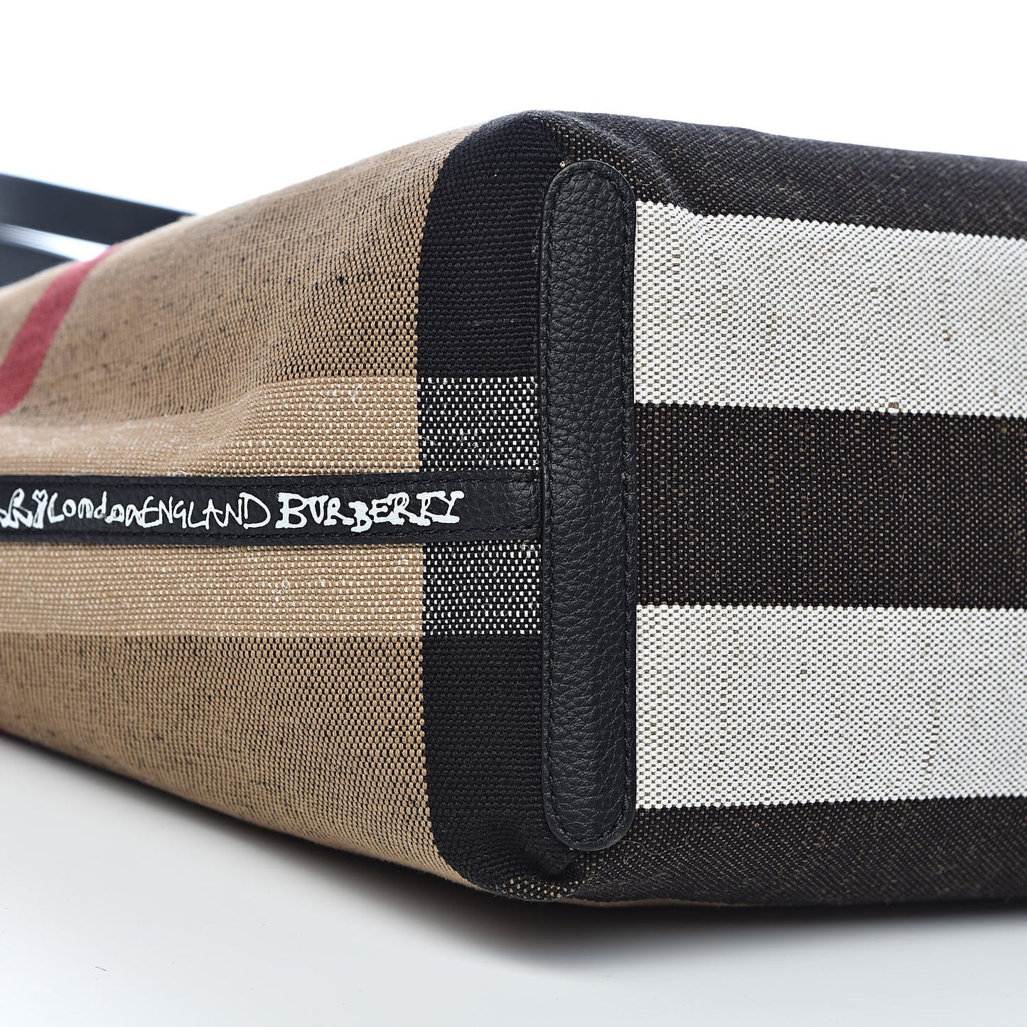 Coated Canvas Mega Check Medium Doodle Tote Black