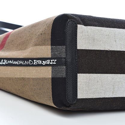 Burberry Coated Canvas Mega Check Medium Doodle Tote Black 10 of 15