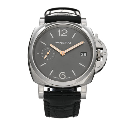Panerai Stainless Steel Alligator 38mm Luminor Automatic Watch Grey PAM01247 1 of 4