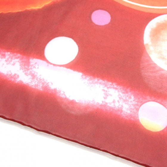Chanel Silk Chiffon CC Bubble Scarf Red 4 of 5