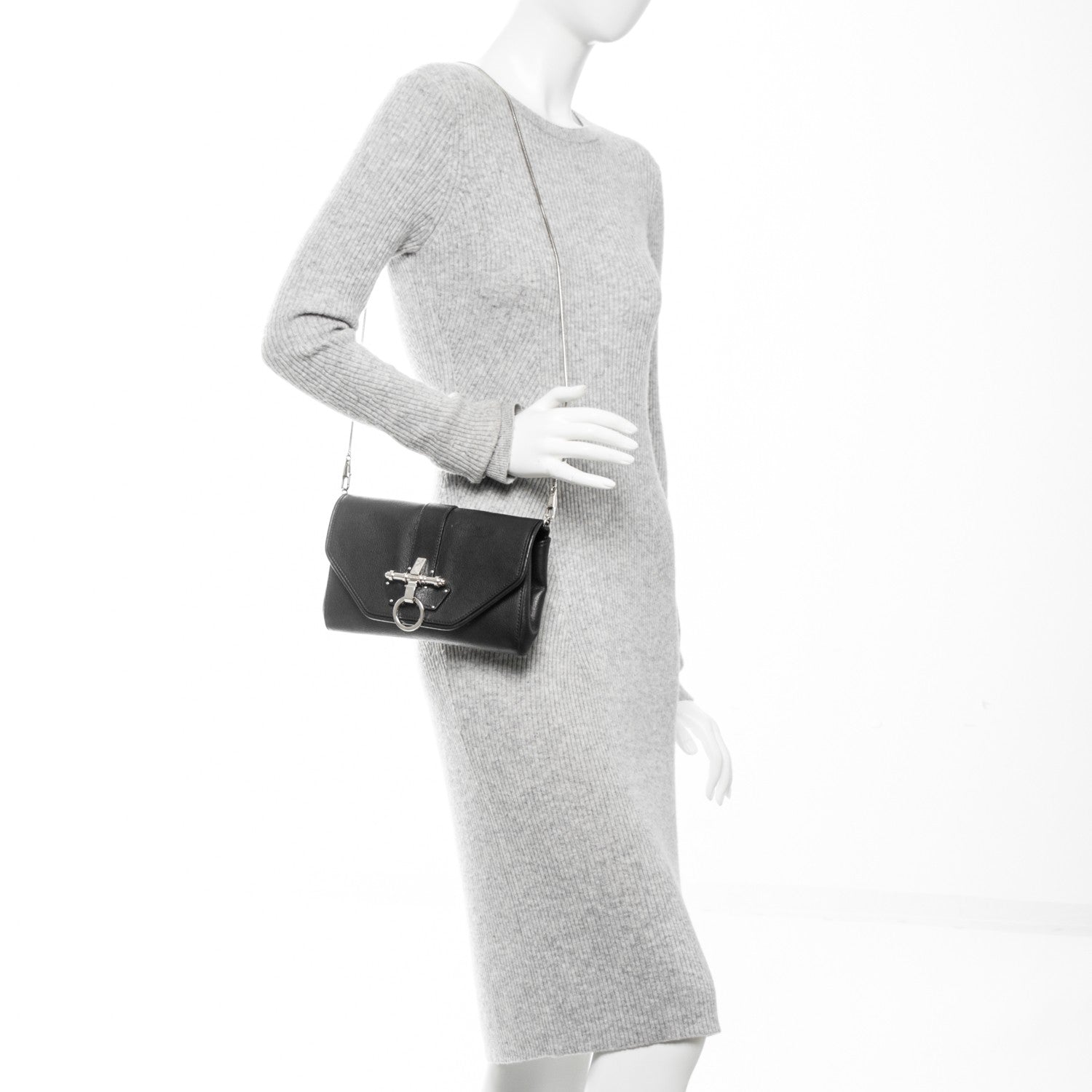 Givenchy Sugar Goatskin Obsedia Chain Shoulder Bag Black 2 of 7