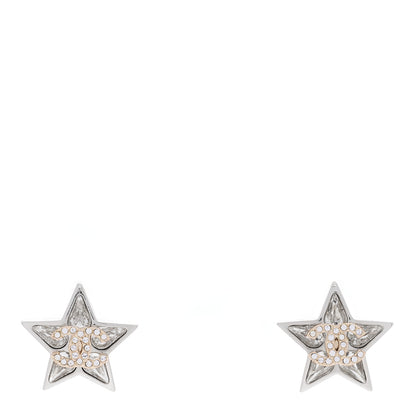 Chanel Crystal CC Star Earrings Silver 1 of 4