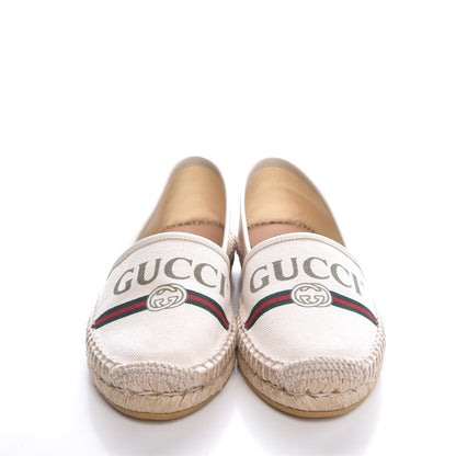 Gucci Canvas Logo Espadrilles 36 Greggio White 2 of 12