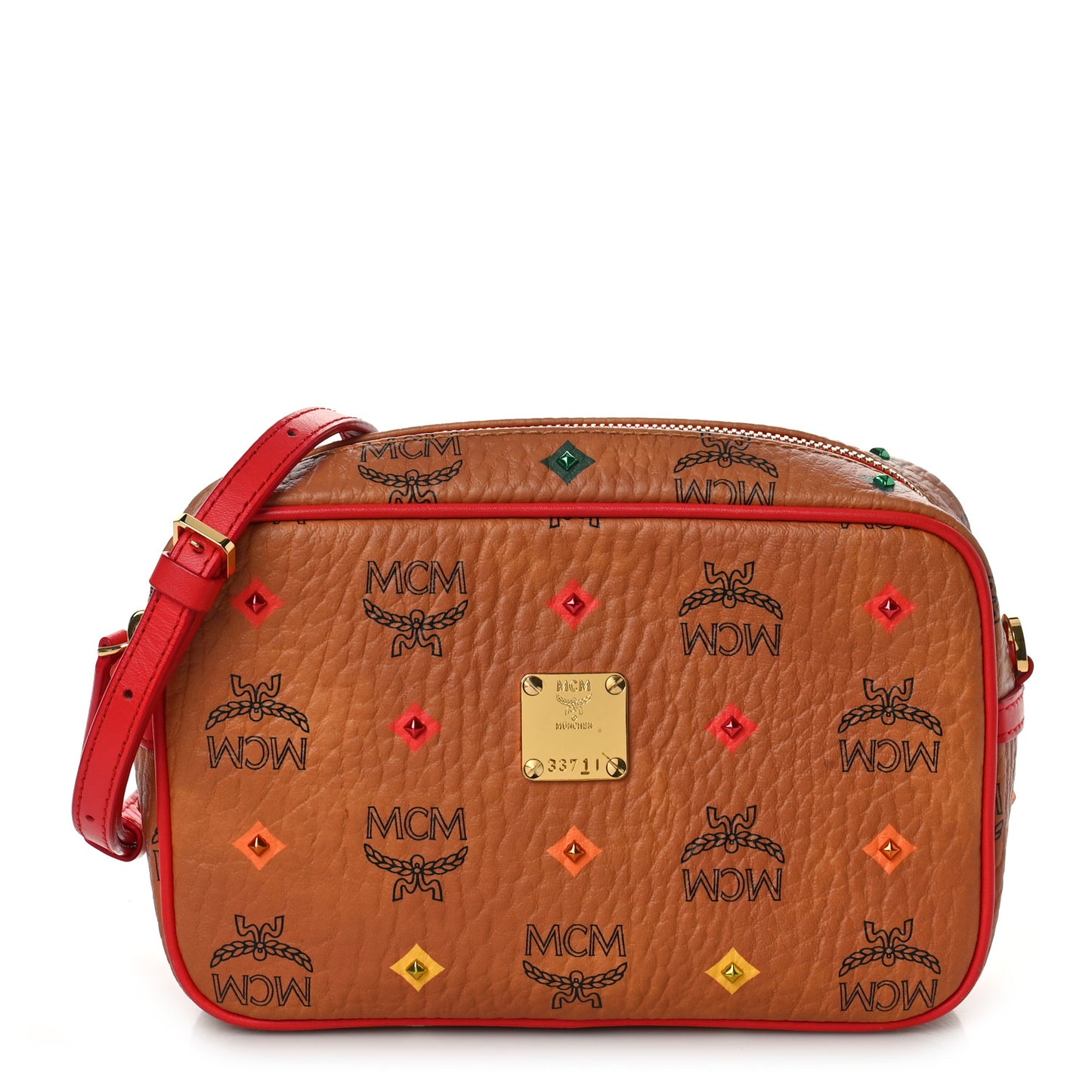 Skyoptic Visetos Spectrum Diamond Camera Bag Cognac Red