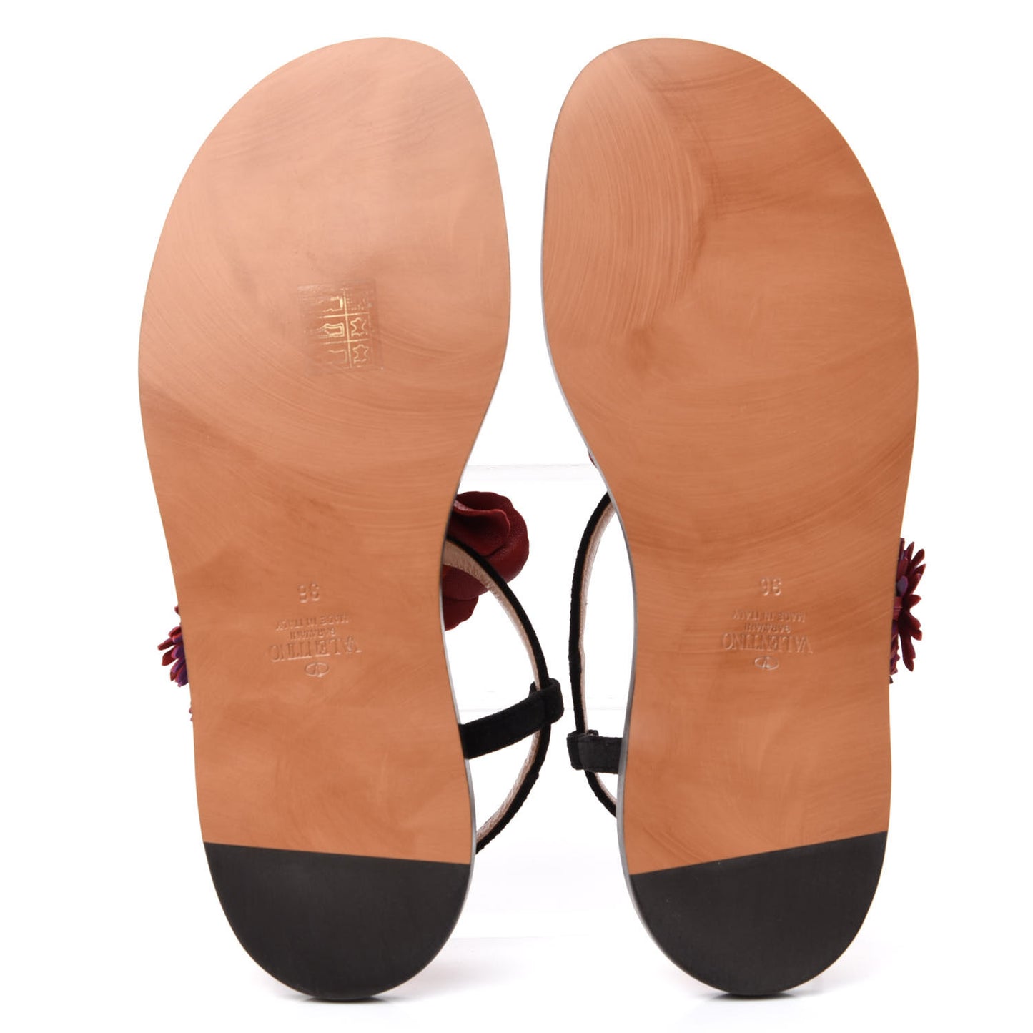 Suede Calfskin Slingback Flat Thong Sandals 36 Black