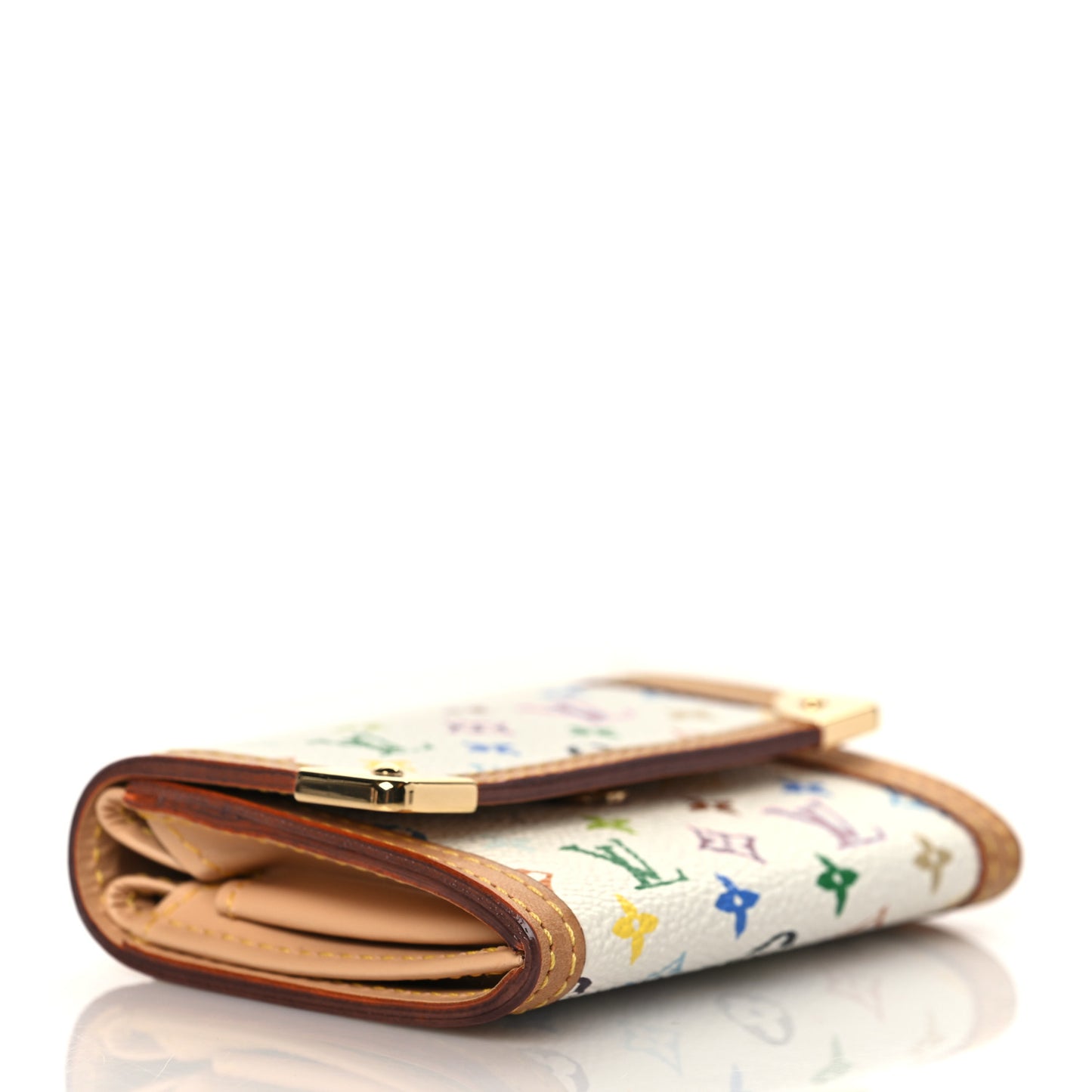 Monogram Multicolor Porte-Monnaie Plat Coin Purse White