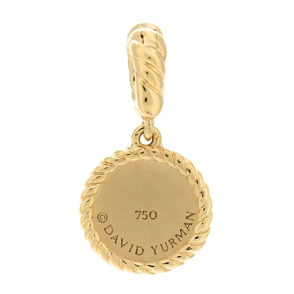 David Yurman 18K Yellow Gold Diamond Emerald Evil Eye Amulet Pendant 2 of 4