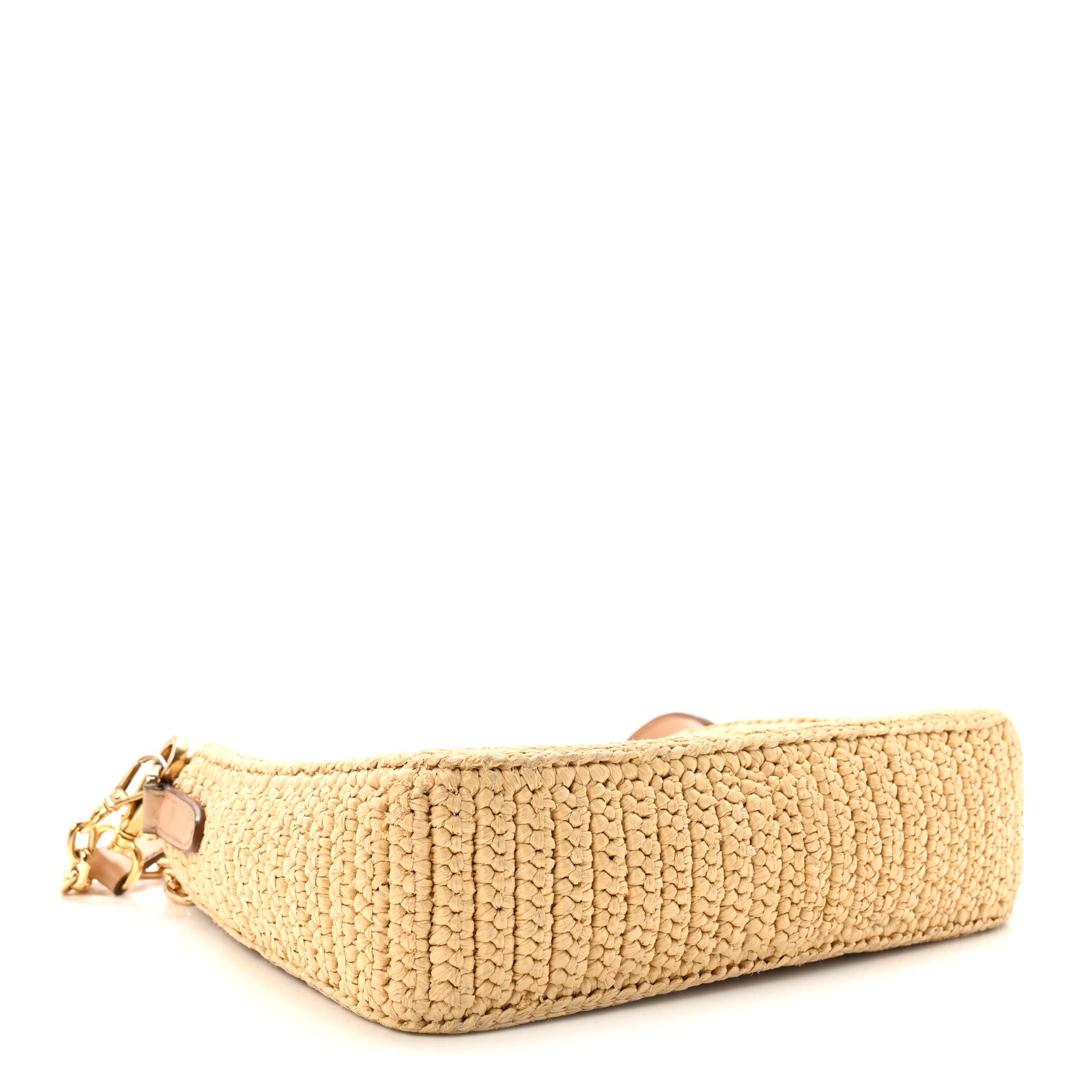 Prada Yarn Raffia Effect Crochet Mini Re-Edition 2000 Shoulder Bag Naturale 4 of 9