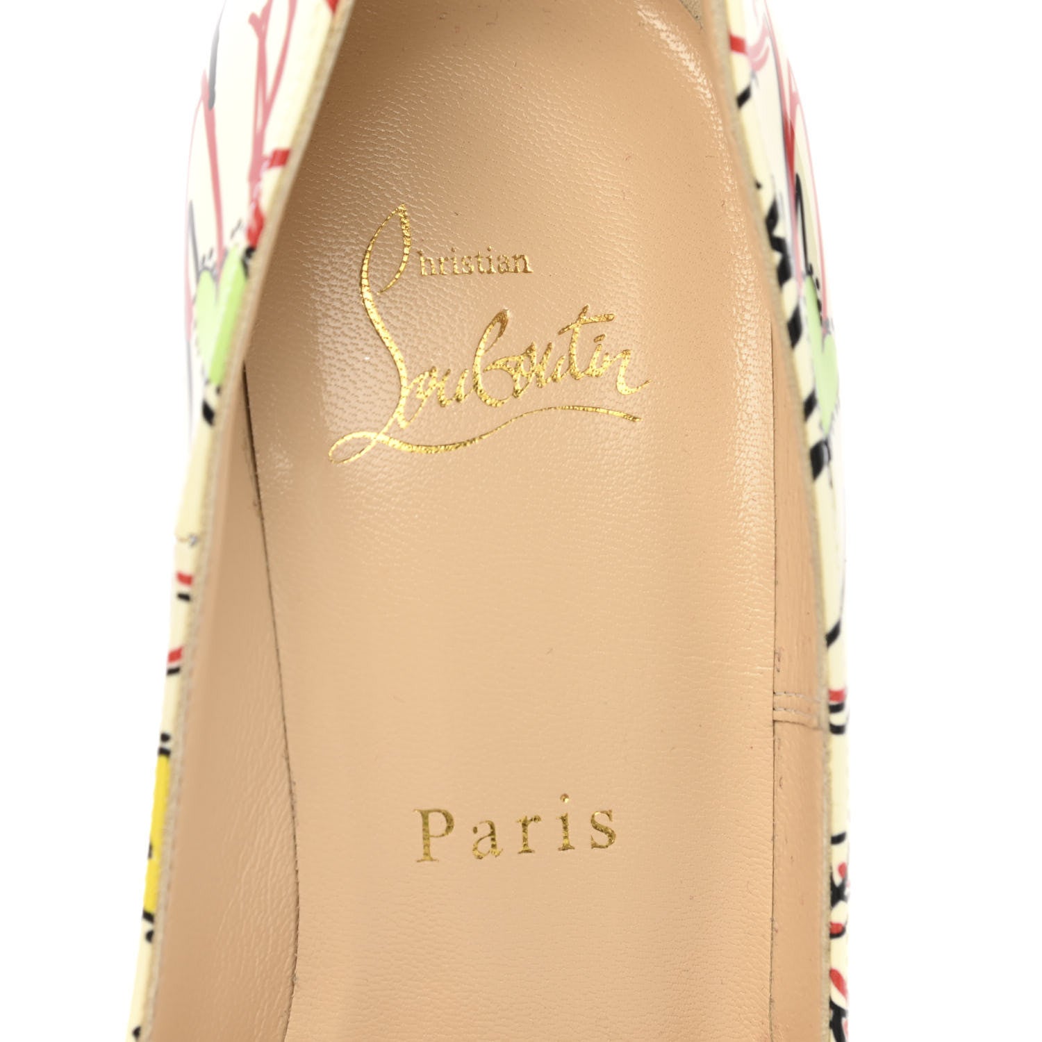 Christian Louboutin Patent Loubitag So Kate 120 Pumps 36.5 White Multi 7 of 8