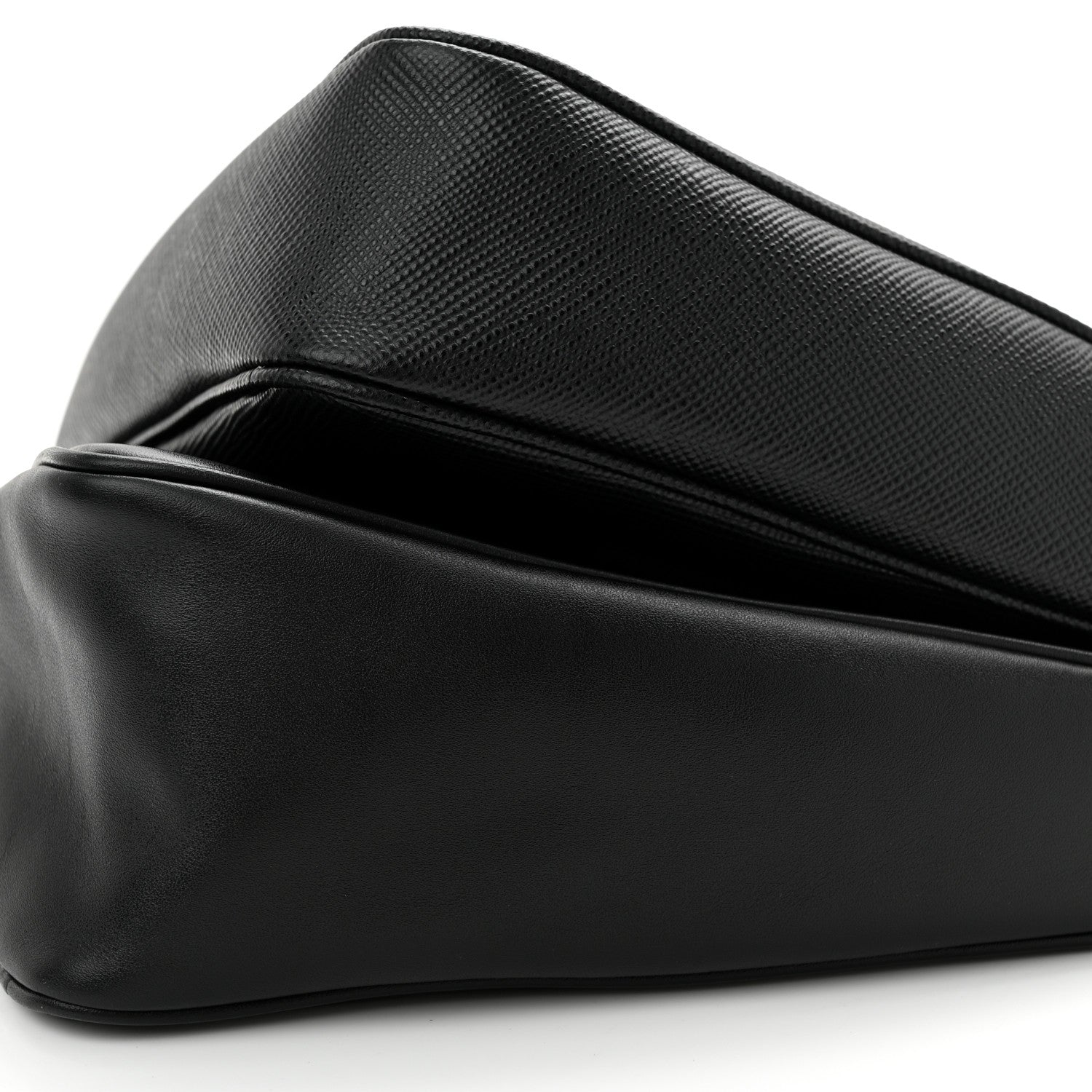 Prada Vitello Saffiano Cuir Double Triangle Shoulder Bag Black 10 of 12